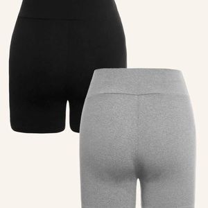 2pc wide waistband biker shorts